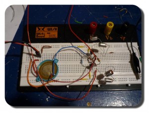 Finished circuit on breadboard